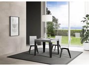 Tavolo Flame Allungabile piano Cemento 90x90 Allungato 246 telaio Antracite