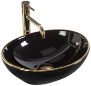 Lavabo da appoggio Rea Sofia Black Gold Edge