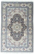 Nain Tappeto 200x130 Blu (Iran) Annodato A Mano
