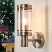 Lindby applique da esterno Djori, color alluminio, acciaio inox, E27