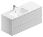 Mobile sottolavabo e lavabo Pull bianco opaco in mdf L 120 x H 56 x P 46 cm 1 vasca 2 cassetti