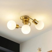 Plafoniera soffitto Ciala Lindby, dimmerabile, Ottone / Oro, Soggiorno / Sala da pranzo, Vetro, Moderno, Plafoniera