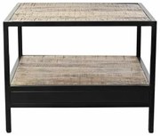 Tavolo aggiuntivo DKD Home Decor Marrone Nero Metallo Legno di mango 60 x 60 x 46 cm