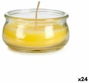 Candela Giallo Vetro Cera 7,7 x 4 x 7,7 cm (24 Unità)