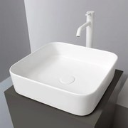 Lavabo da appoggio quadrato 40 in ceramica bianco lucido   Epsilon