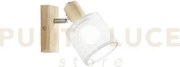 Spot twinset con base in legno 1 luce attacco e14 max 40w 14x10x17cm