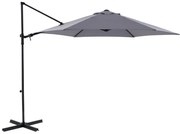 Ombrellone a palo laterale antracite con telo tondo antracite L 290 x P 290 x H 235 cm