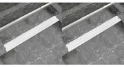 Scarico Doccia Lineare 2 Pz Design Bolle 930x140mm Acciaio Inox /