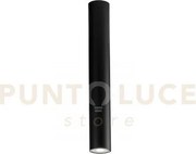 Plafoniera-faretto fluke tonda nera 1 luce attacco gu10 5,5x5,5x40cm