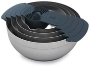 Ciotole in argento lucido in set di 9 pezzi Nest 100 Collection - Joseph Joseph