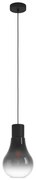 Lampadario Moderno Chasely nero paralume grigio e nero e trasparente E27 Ø20cm EGLO
