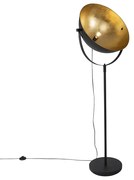 Lampada da terra industriale nera 50 cm oro orientabile- MAGNAX