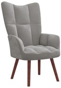 Sedia relax grigio chiaro in velluto