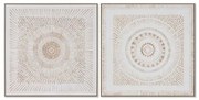 Quadro Home ESPRIT Mandala Scandinavo 100 x 4 x 100 cm (2 Unità)