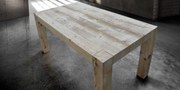 Tavolo da pranzo moderno allungabile in legno invecchiato 160 x 90