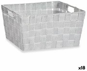 Cestino Multiuso Bianco Stoffa 30,4 x 14 x 20 cm (18 Unità)