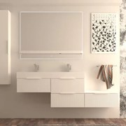 Mobile da bagno sotto lavabo Modula bianco opaco laccato L 120 x H 25 x P 44 cm 1 cassetto, lavabo non incluso