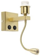 Lampada da parete moderna in ottone con braccio flessibile - Brescia Combi