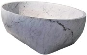 Antonio Lupi Design Solidea190 Vasca Ovale 190x130 Cm Con Piletta Marmo Di Carrara