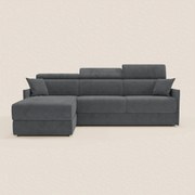 Miryam divano letto angolare compatto - poggiatesta reclinabili e penisola contenitore in tessuto smacchiabile T31
