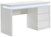 Scrivania - 3 cassetti - LED - MDF laccato bianco - EMERSON