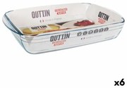 Pirofila da Forno Quttin   Trasparente Vetro Rettangolare 5 L 40,2 x 26,4 x 7 cm (6 Unità)