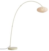Lampada da terra ad arco Japandi beige con paralume - Bida