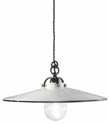 Lampadario Classico Asti Ottone E Ceramica Nero 1 Luce E27