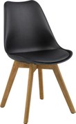 Sedia RINA Nera con cuscino / struttura rovere naturale