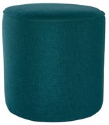 Pouf rotondo in tessuto blu pavone D40 cm COQ