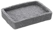 Portasapone Moderno In Resina grigio D Appoggio Effetto Pietra