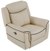 Poltrona relax elettrica in Pelle Beige - ADELIO