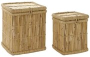 Set di Cestini DKD Home Decor Naturale Corda Bambù (46 x 46 x 55 cm)