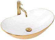 Lavabo da appoggio Rea Royal White Gold