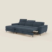 Estro Divano estraibile con chaise-longue e poggiatesta reclinabili in tessuto impermeabile T14 blu