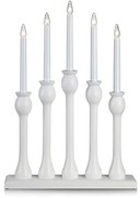 Markslöjd 703800 - Candelabro di Natale LÖVASA 5xE10/3W/230V bianco