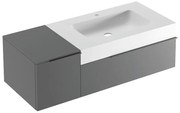 Mobile sottolavabo e lavabo Ginevra grigio basalto L 120 x H 36 x P 51 cm 1 vasca