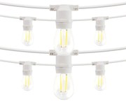 Catena di luci lineare 10 metri con 10 lampadine E27 Bianco caldo 2700K IP54 Bianca Wisdom