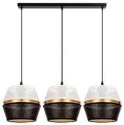 Lampadario a cavo PARIS 3xE27/60W/230V bianco/nero/oro