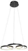 Lampada a sospensione nera con LED a dimmer a 3 livelli 3 luci - Rondas