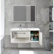 Mobile sottolavabo e lavabo Contea rovere bianco 1 vasca, 1 anta 2 cassetti