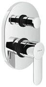 Rubinetto per doccia getto laminare cristallino ad incasso monocomando ABX cromo lucido NOBILI