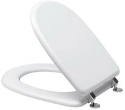 Sedile wc dedicato Cesame Aretusa in legno rivestito bianco con cerniere