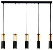 Merrygold 5lt bar pendant - metallo nero e acrilico ambra