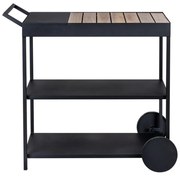 Tavolo da portata su rotelle con piano in acacia 40x80 cm Miro - Wenko