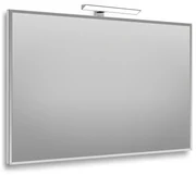 Specchio con illuminazione integrata bagno rettangolare Bisellata L 80 x H 70 x P 2.5 cm grigio / argento