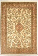 Cashmere Silk Tappeto 220 x 160 Beige (Indian) Annodato A Mano