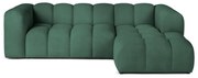 Divano angolare verde (con penisola a destra e chaise lounge) con rivestimento in velluto Cube – Bonami Selection