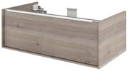 Mobile da bagno sotto lavabo SENSEA Neo bianco, grigio e quercia satinato L 90 x H 32 x P 48 cm 1 cassetto, lavabo non incluso