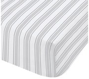 Lenzuolo di cotone grigio e bianco, 135 x 190 cm Check and Stripe - Bianca